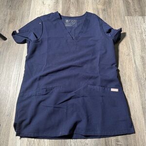 Figs Deep Blue Scrub Top